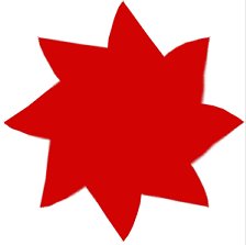 Base layer flood filled with red.